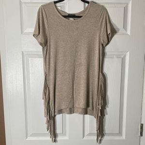 Venus Tunic With Fringe Sides Size: Medium